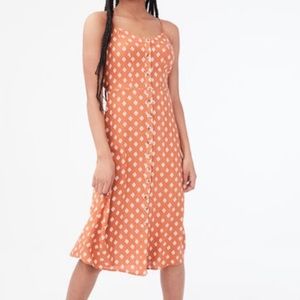 Printed Button-Front Midi Dress